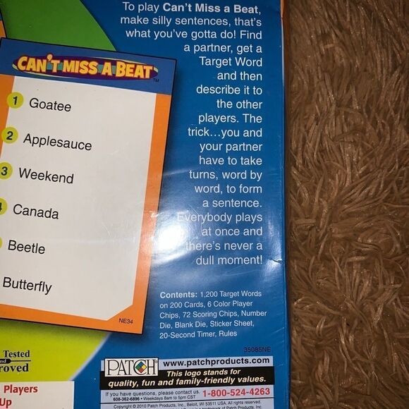 3/$25 Patch Can’t Miss A Beat Game - Picture 5 of 5
